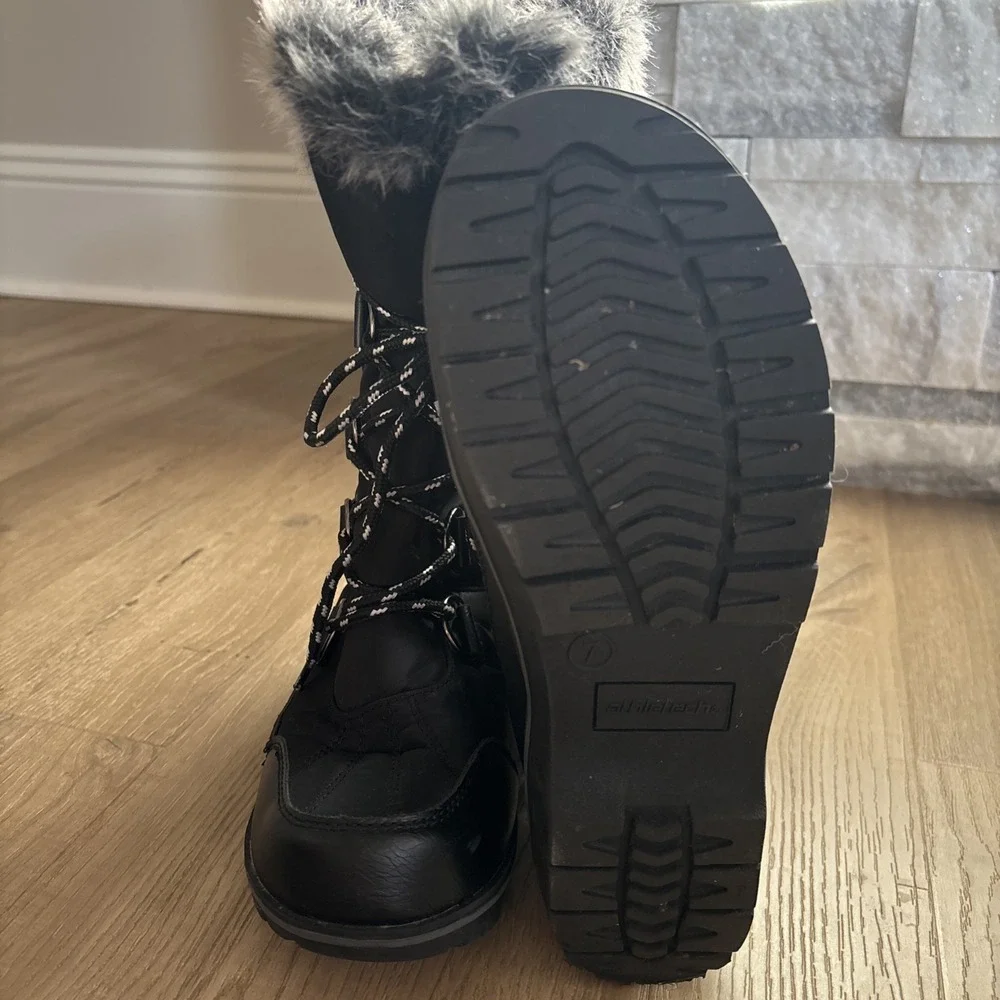 Athletech Snow Boots Size 7 Heavy Duty Boots Faux Fur Collar